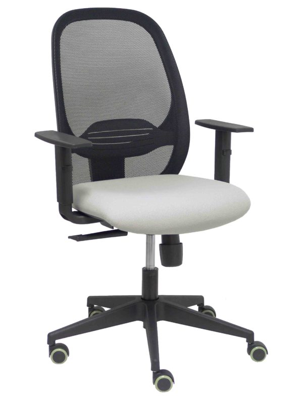 SILLA CILANCO NEGRA MALLA NEGRA ASIENTO BALI GRIS