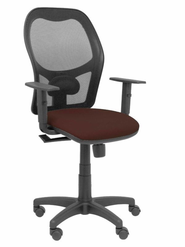 SILLA ALOCEN MALLA NEGRA ASIENTO BALI MARRON OSCUR